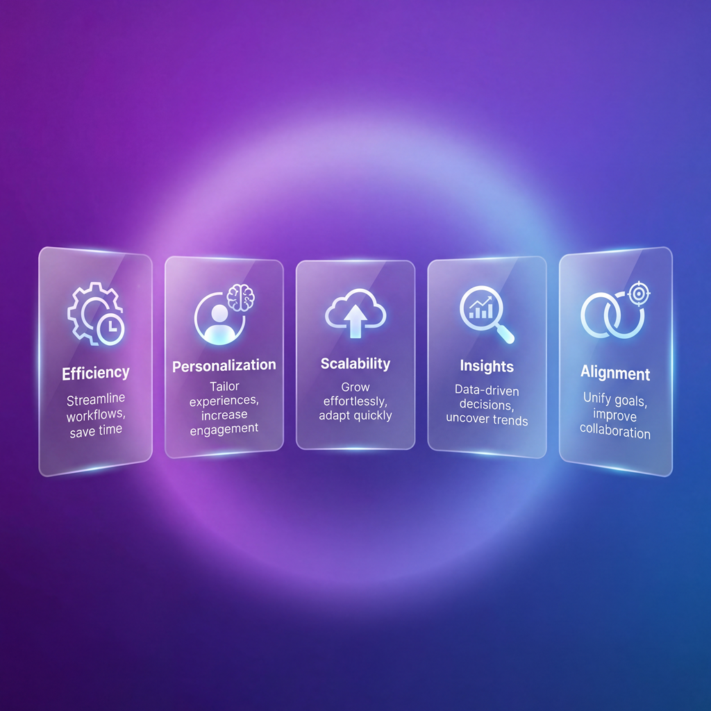 Infographic showing the key benefits of how to implement marketing automation effectively