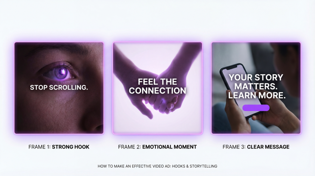 scriptwriting illustration showing the planning process behind how to make an effective video ad