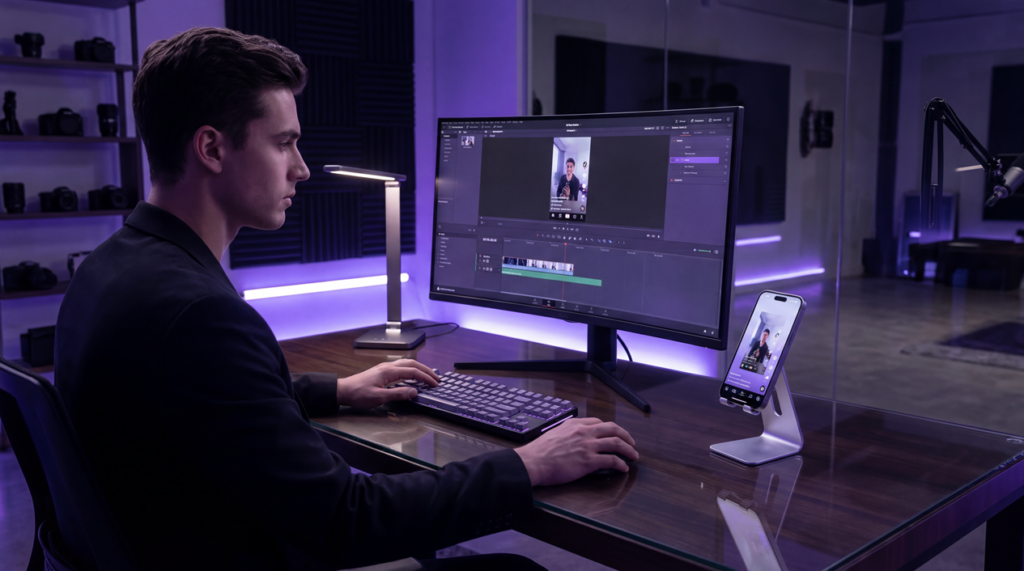 Professional TikTok video editing workflow with quality control, fast turnaround, and brand consistency