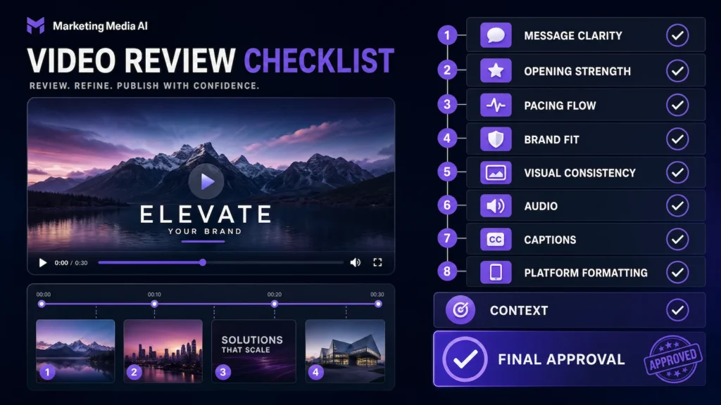 ai assisted video review checklist AI-assisted video review checklist for publish-readiness.