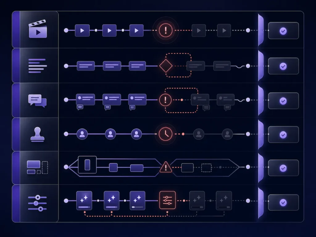 video bottleneck symptoms matrix Video bottleneck symptoms matrix for scaling video production.