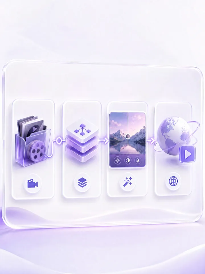 Video infrastructure workflow from raw footage to platform-ready output