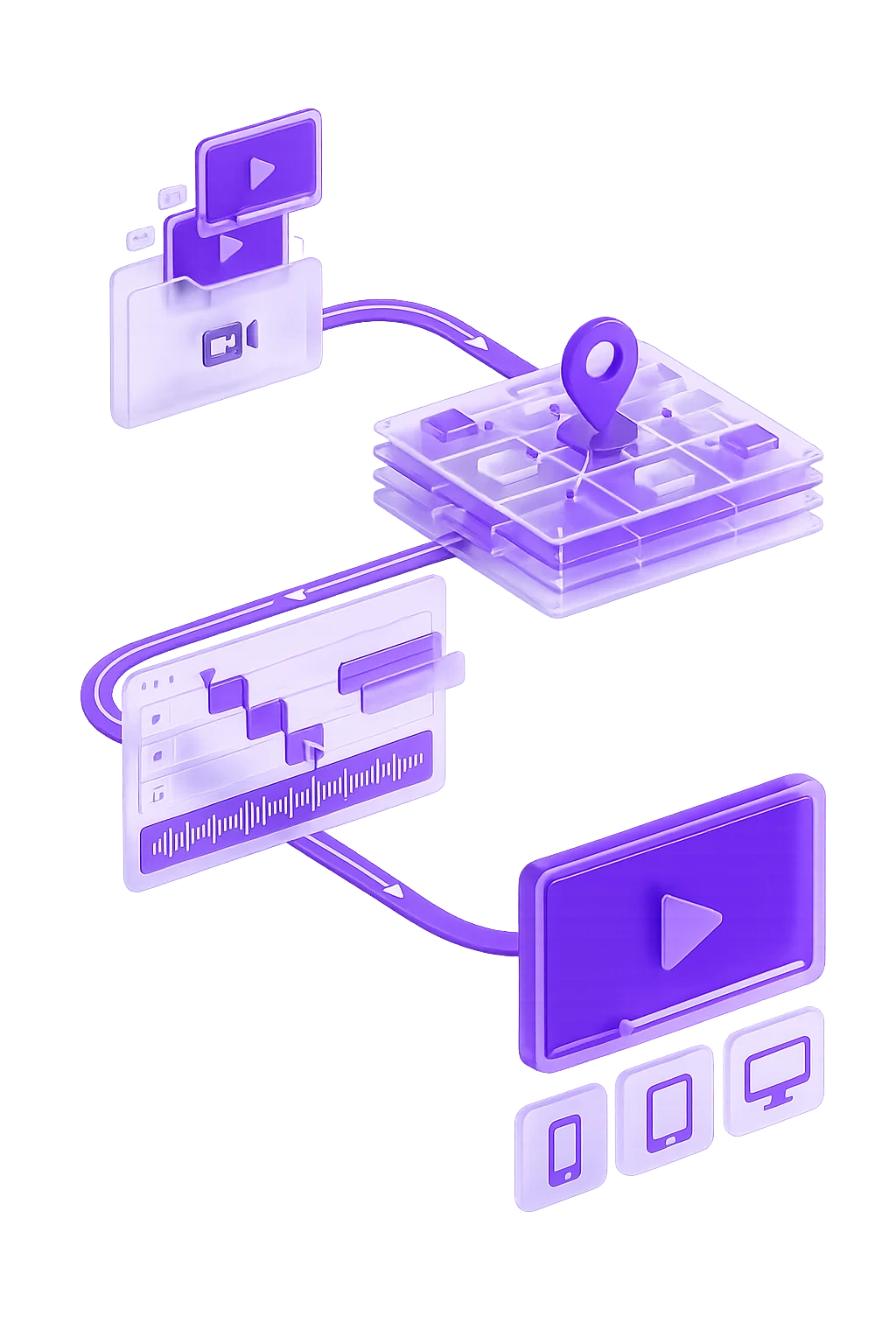 Video infrastructure workflow from raw footage to platform-ready output